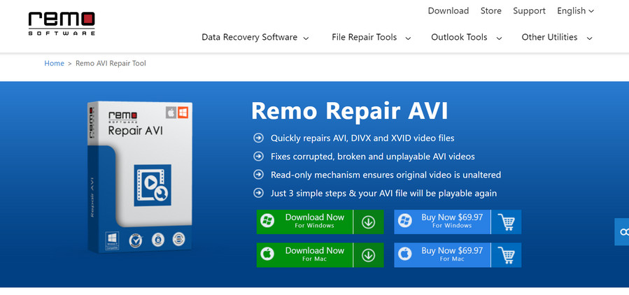 Free video repair tool - Remo Repair AVI
