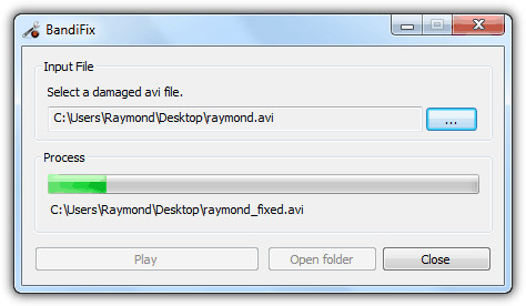 Free video repair tool - BandiFix
