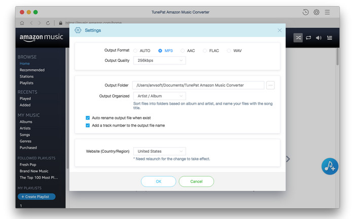 Customize Amazon Music Converter on Mac