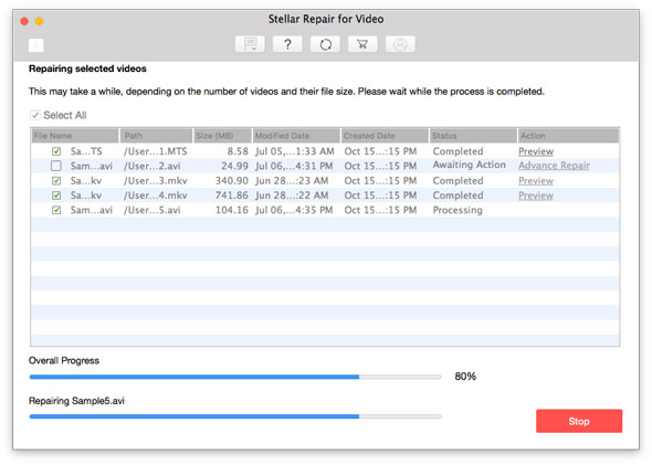 Repair multiple videos