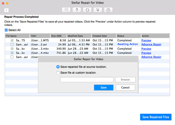 Save Repaired Files